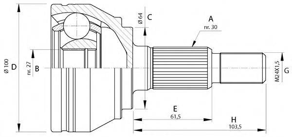 Шарнирный комплект, приводной вал OPEN PARTS CVJ5694.10