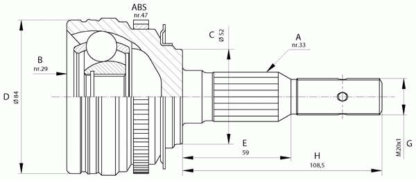 Шарнирный комплект, приводной вал OPEN PARTS CVJ5273.10