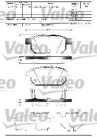 Комплект тормозных колодок, дисковый тормоз VALEO 601285