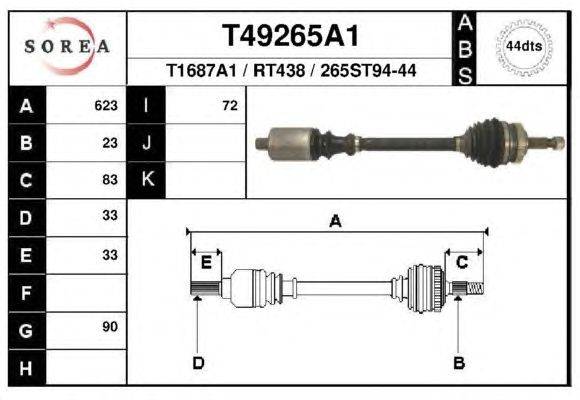 Приводной вал EAI T49265A1