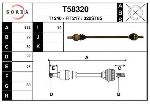 Приводной вал EAI T58320