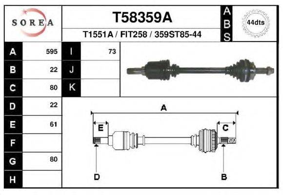 Приводной вал EAI T58359A