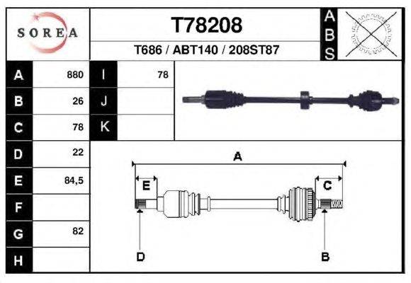 Приводной вал EAI T78208