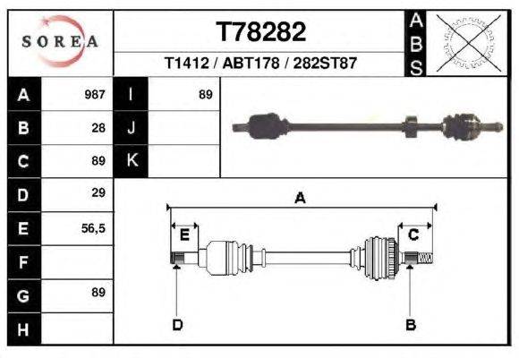 Приводной вал EAI T78282