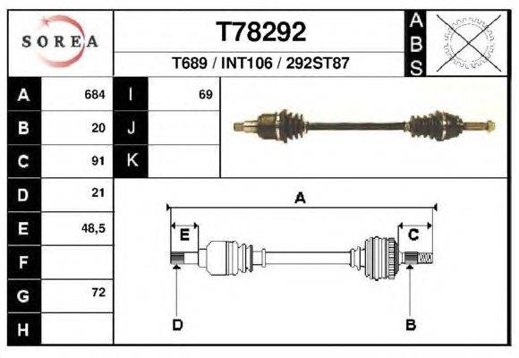 Приводной вал EAI T78292