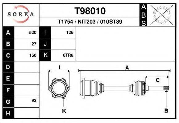 Приводной вал EAI T98010