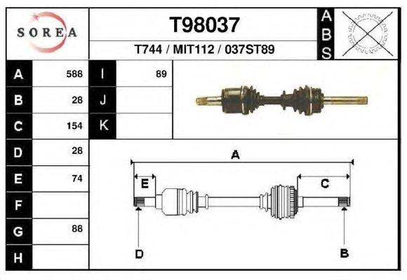 Приводной вал CEVAM 101380