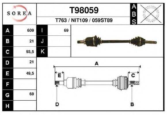 Приводной вал EAI T98059