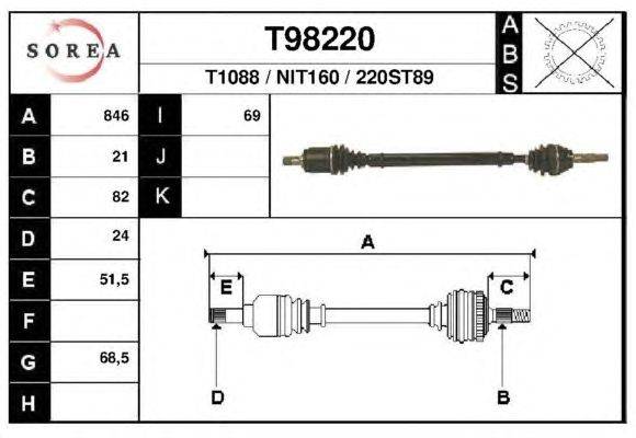 Приводной вал EAI T98220