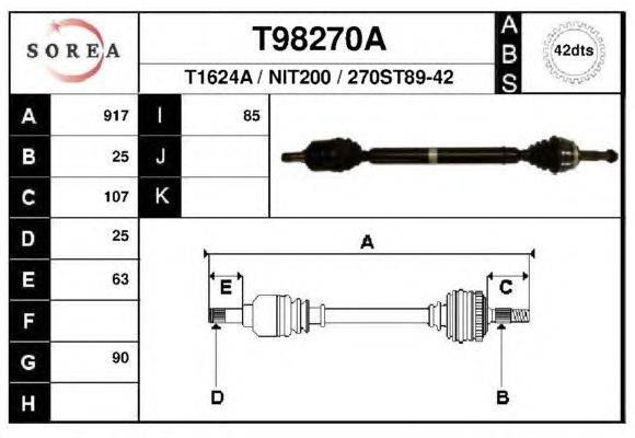 Приводной вал EAI T98270A