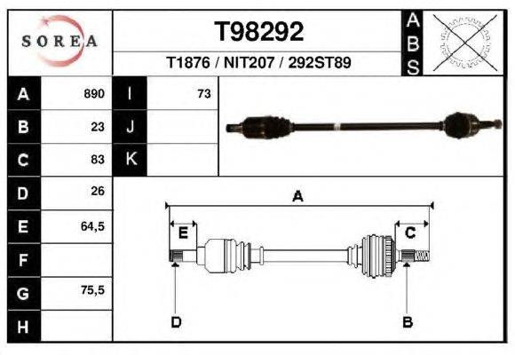 Приводной вал EAI T98292