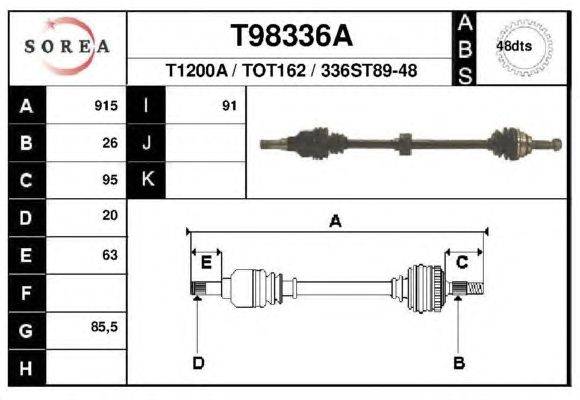 Приводной вал EAI T98336A