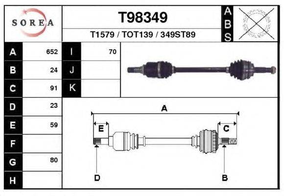 Приводной вал EAI T98349