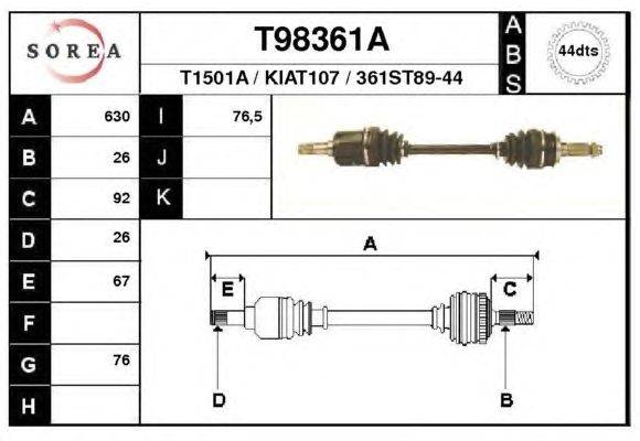 Приводной вал EAI T98361A