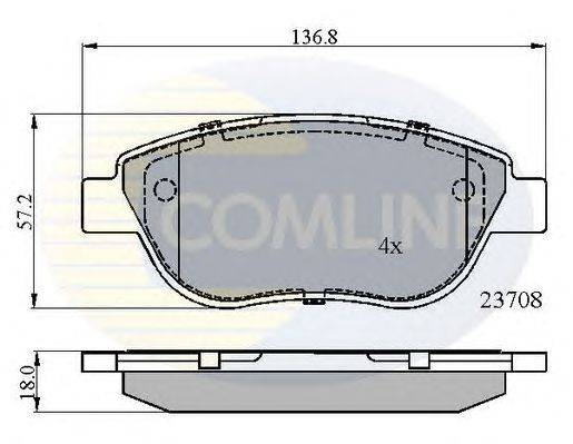 Комплект тормозных колодок, дисковый тормоз COMLINE CBP01783