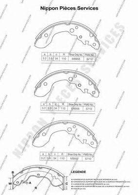 Комплект тормозных колодок NPS 5508830