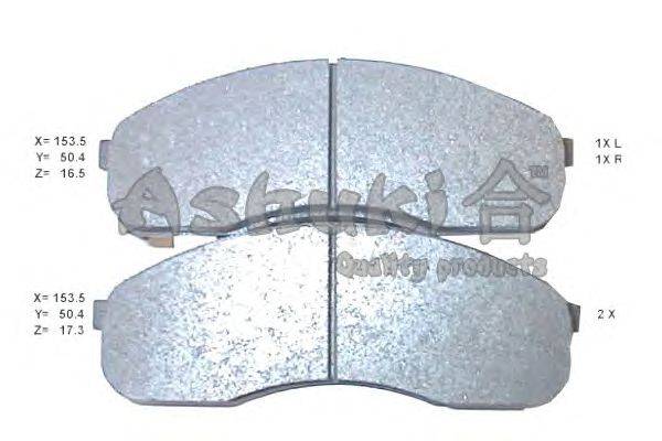 Комплект тормозных колодок, дисковый тормоз ASHUKI 10800130