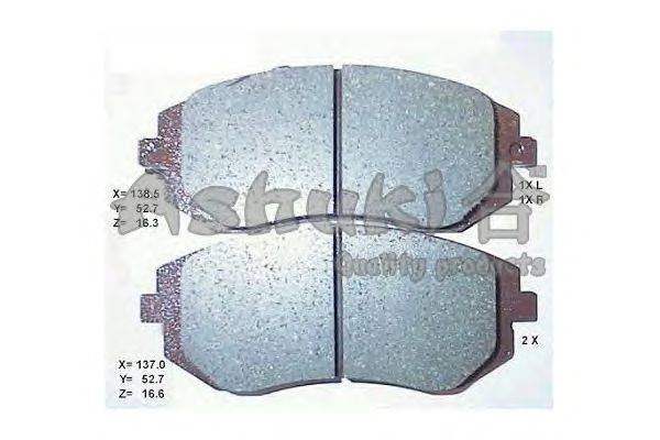 Комплект тормозных колодок, дисковый тормоз ASHUKI 1080-5107