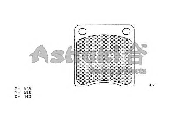 Комплект тормозных колодок, дисковый тормоз ASHUKI N009-01