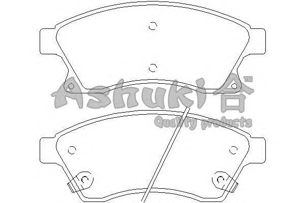 Комплект тормозных колодок, дисковый тормоз ASHUKI J009-50