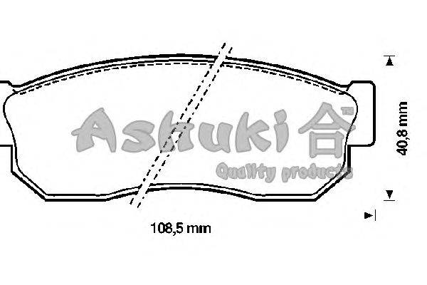 Комплект тормозных колодок, дисковый тормоз ASHUKI S011-14