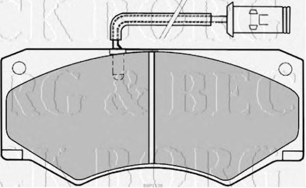 Комплект тормозных колодок, дисковый тормоз BORG & BECK BBP1138