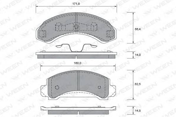 Комплект тормозных колодок, дисковый тормоз WEEN 151-2403