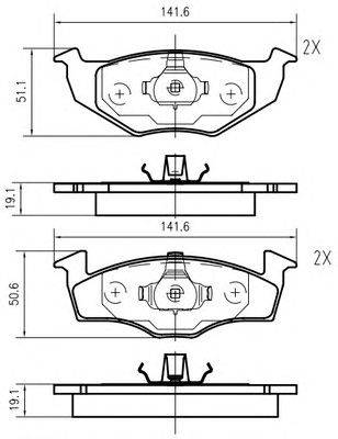 Комплект тормозных колодок, дисковый тормоз VAG 1H0698151A