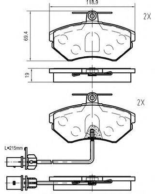 Комплект тормозных колодок, дисковый тормоз VEMA K606302