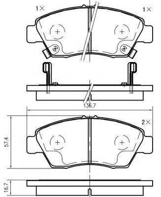 Комплект тормозных колодок, дисковый тормоз VEMA K614200