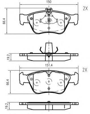 Комплект тормозных колодок, дисковый тормоз VEMA K618400