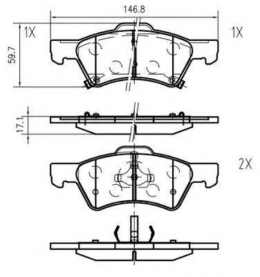 Комплект тормозных колодок, дисковый тормоз CHRYSLER 05019804AA