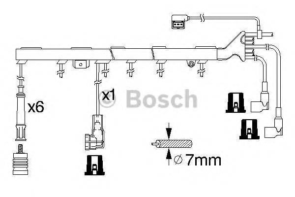 Комплект проводов зажигания BOSCH 0986356327