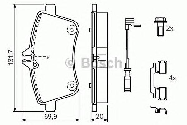 Комплект тормозных колодок, дисковый тормоз BOSCH 0 986 494 085