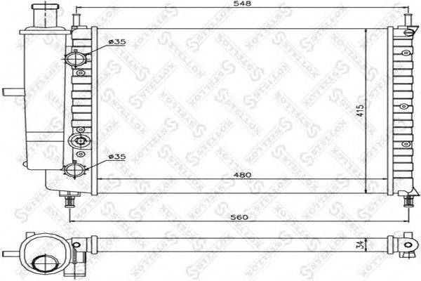 Радиатор, охлаждение двигателя STELLOX 10-25210-SX
