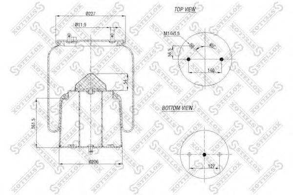 Кожух пневматической рессоры STELLOX 84-00129-SX