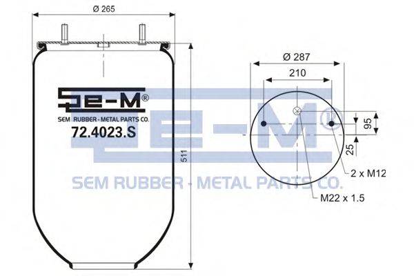 Кожух пневматической рессоры SEM LASTIK 72.4023.S