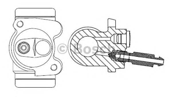 Колесный тормозной цилиндр BOSCH F 026 002 363