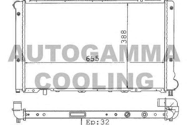 Радиатор, охлаждение двигателя AUTOGAMMA 100277