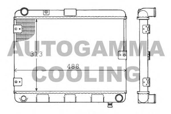 Радиатор, охлаждение двигателя AUTOGAMMA 100446