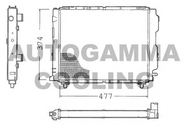 Радиатор, охлаждение двигателя AUTOGAMMA 100456