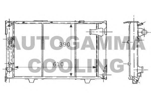 Радиатор, охлаждение двигателя AUTOGAMMA 100807