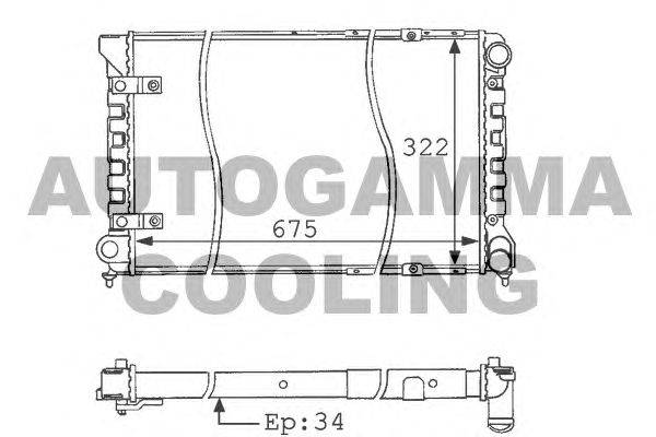 Радиатор, охлаждение двигателя AUTOGAMMA 100962