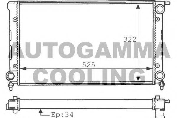 Радиатор, охлаждение двигателя AUTOGAMMA 100965