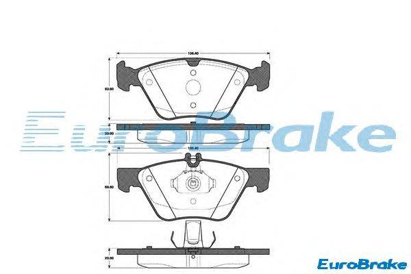 Комплект тормозных колодок, дисковый тормоз EUROBRAKE 5501223331