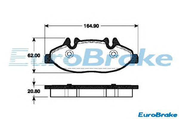 Комплект тормозных колодок, дисковый тормоз EUROBRAKE 5501223351