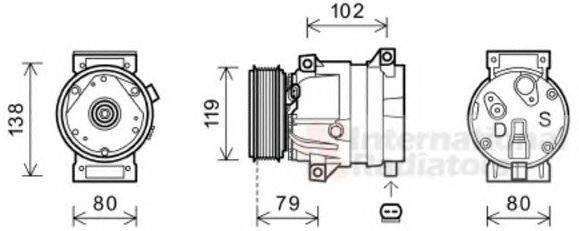 Компрессор, кондиционер VAN WEZEL 4300K474