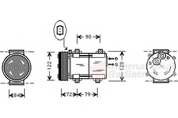 Компрессор, кондиционер VAN WEZEL 1800K351