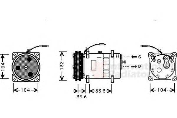 Компрессор, кондиционер VAN WEZEL 7700K024