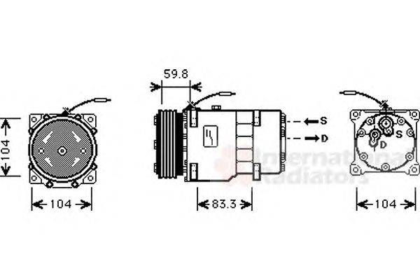 Компрессор, кондиционер VAN WEZEL 4300K402